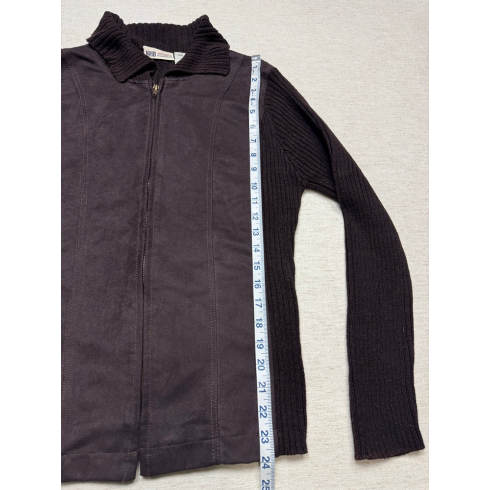 Vintage Faded Glory Women Full Zip Mocha Brown Jacket Y2K Preppy Grunge Indie - Picture 5 of 5